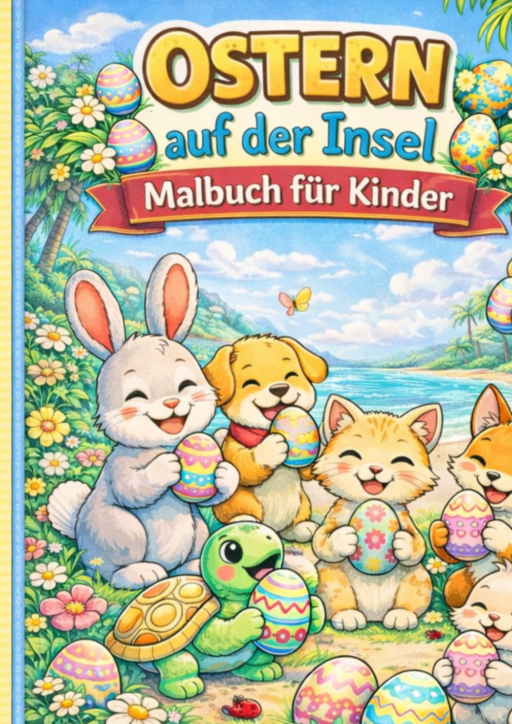 Ostern auf der Insel: Malbuch für Kinder von 3–6 Jahren