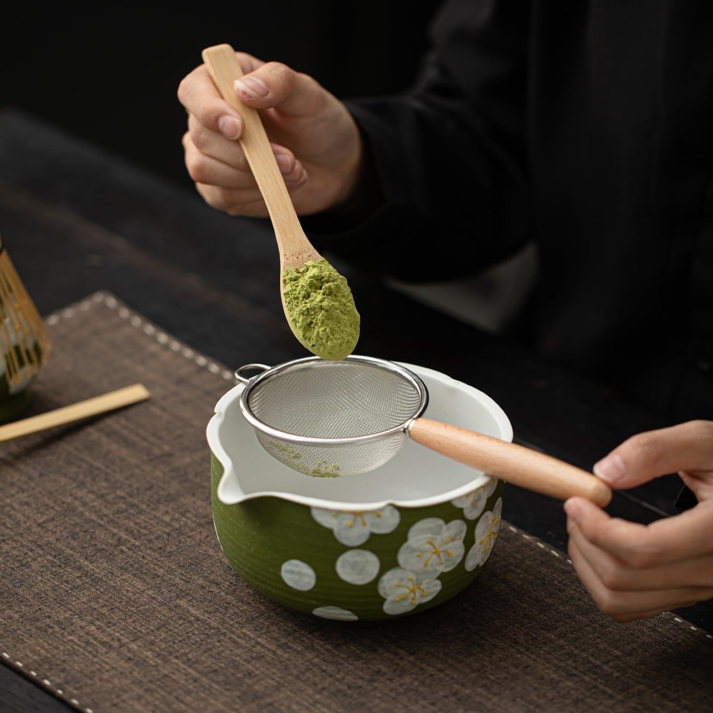 Juego De Té Matcha Japonés De 8 Piezas – Cerámica Pintada A Mano
