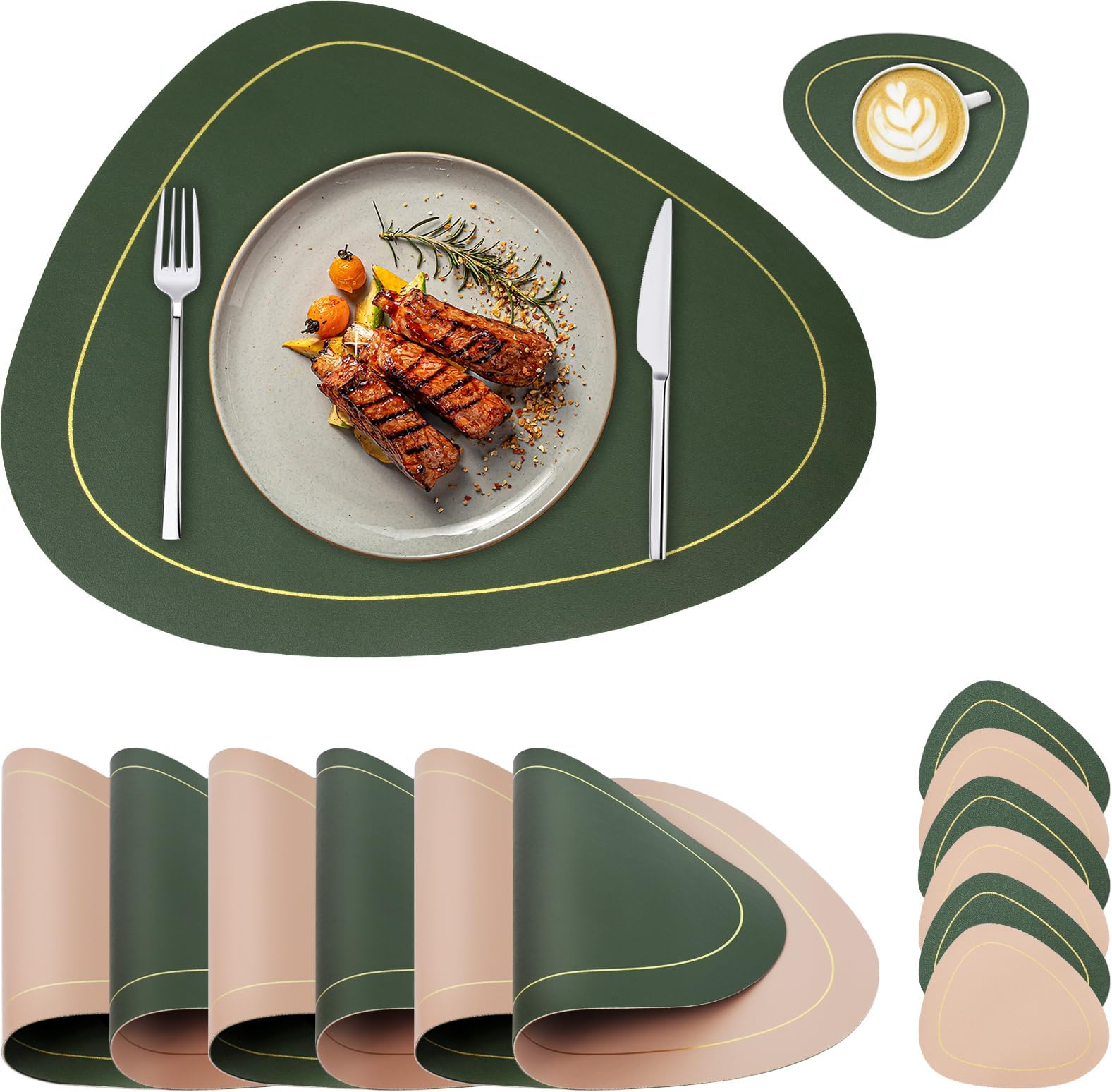 Faux Leather Placemets Set of 8 Faux Leather Placements