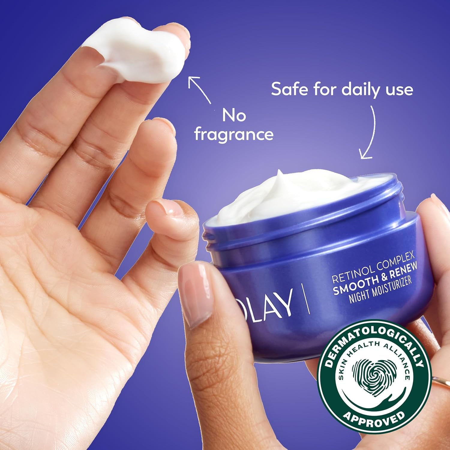 Olay Regenerist Radiance Retinol Face Moisturizer: Smooth & Renew Cream for Women - Fragrance-Free, Anti-Aging, Anti-Wrinkle, Tightening & Brightening - 2 Oz view 9