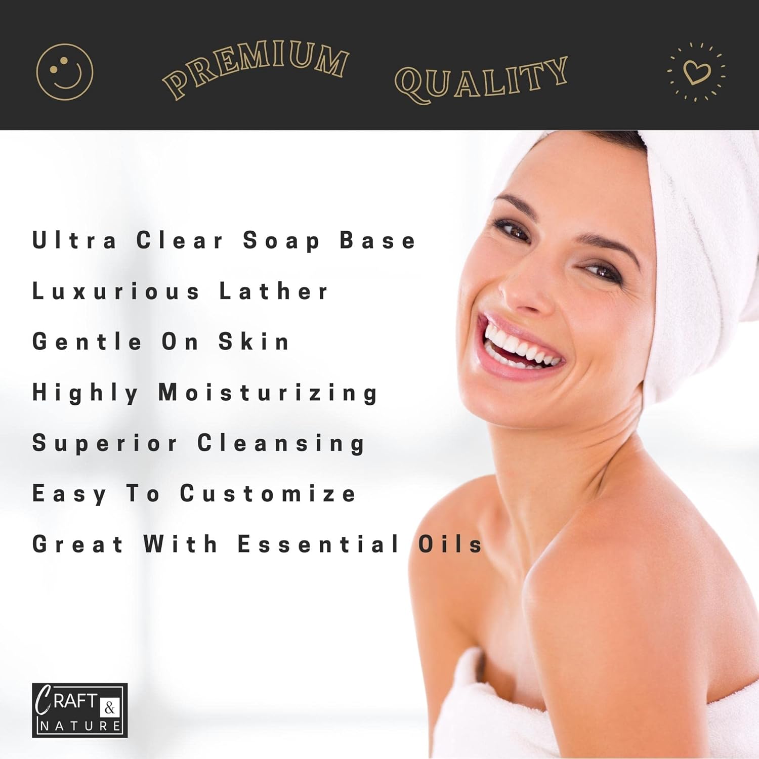 Craft & Nature 4 LB SLS-Free SLES-Free Unscented Ultra Clear Diamond Moisturizing Glycerin Melt And Pour Soap Base for Soap Making : Arts, Crafts & Sewing