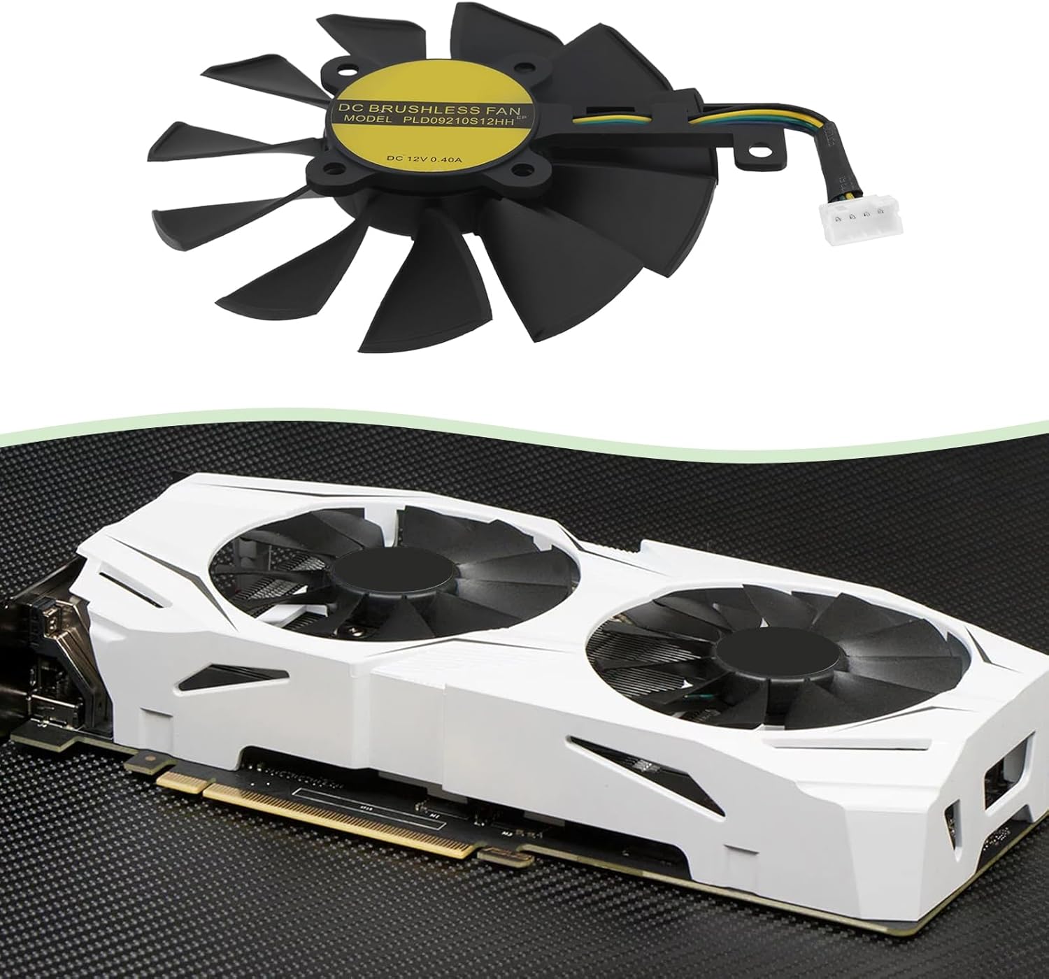 Graphics Cards Cooling Fan PLD09210S12HH Video Card Cooling Fan Compatible with ASUS Strix R9 390X 390 RX480 GTX 980Ti 1060 1070 1080 Graphic Card 12V/0.4A