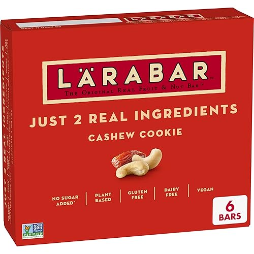 Miniatura 9 de Larabar - Barra de frutas y nueces, galletas de anacardo, sin gluten, vegana, barras de 1.6 onzas, 12