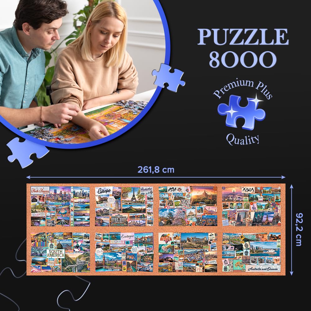Trefl Premium Plus Quality - Puzzles « Cartes Postales du Monde » - 8 000 pièces, série « Motifs intemporels », pour Adultes et Enfants à partir de 15 Ans