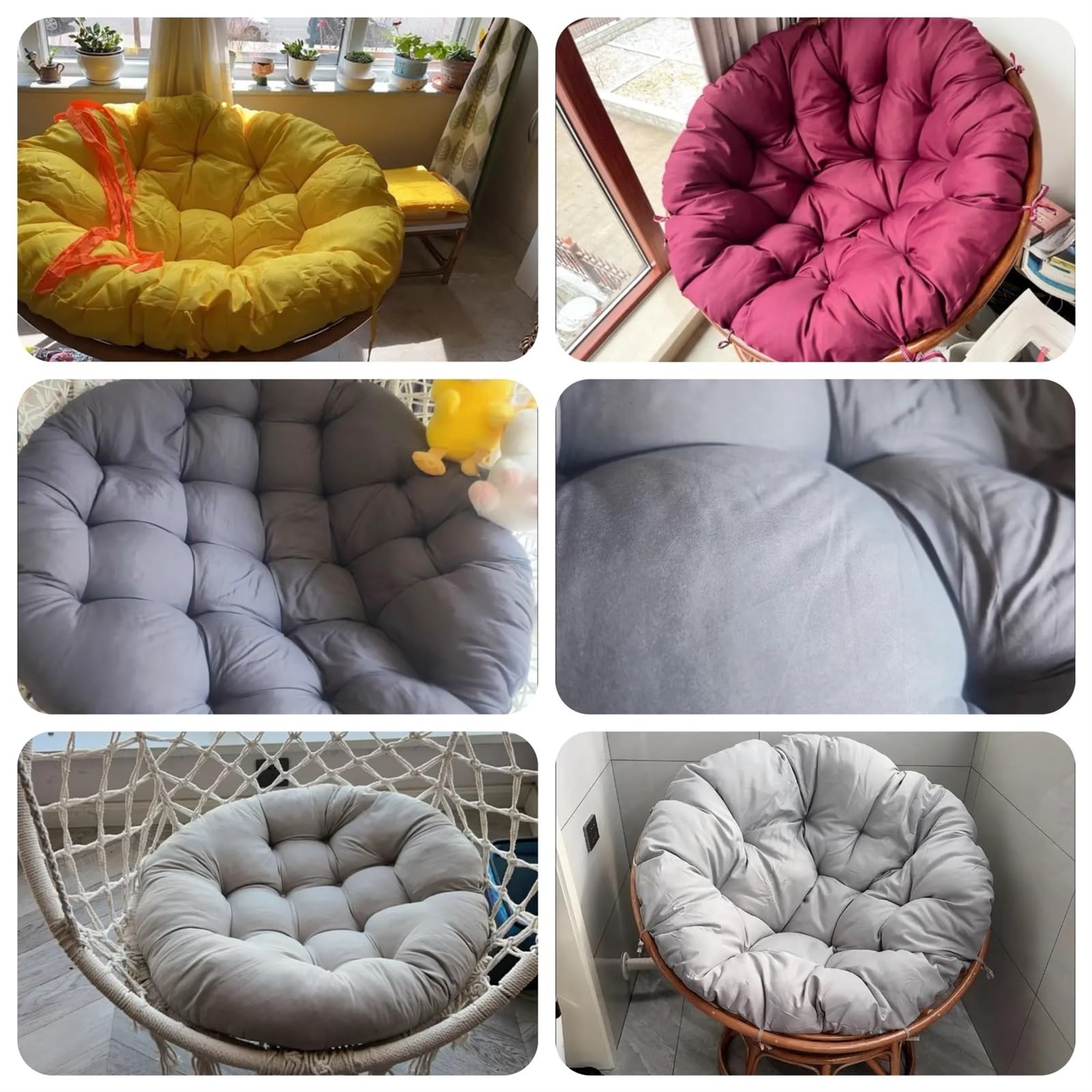 Rattan-Schaukelkissen für den Außenbereich, 90 x 90 cm, wetterbeständig, Hängesessel, bequemes Terrassenmöbel-Zubehör für Garten, Entspannung und Freizeit
