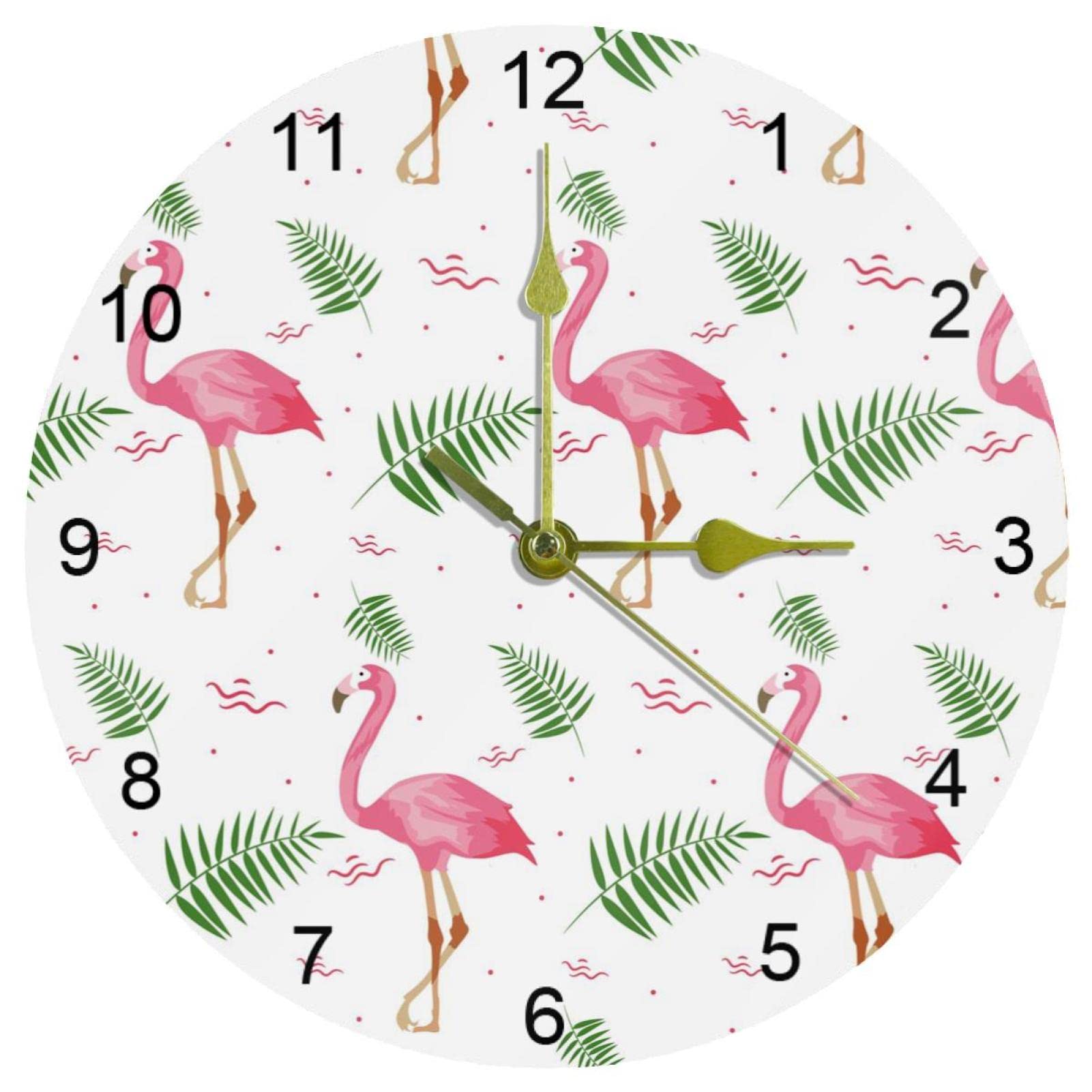 Horloge murale flamant rose pour cuisine et décoration d'intérieur design et zen