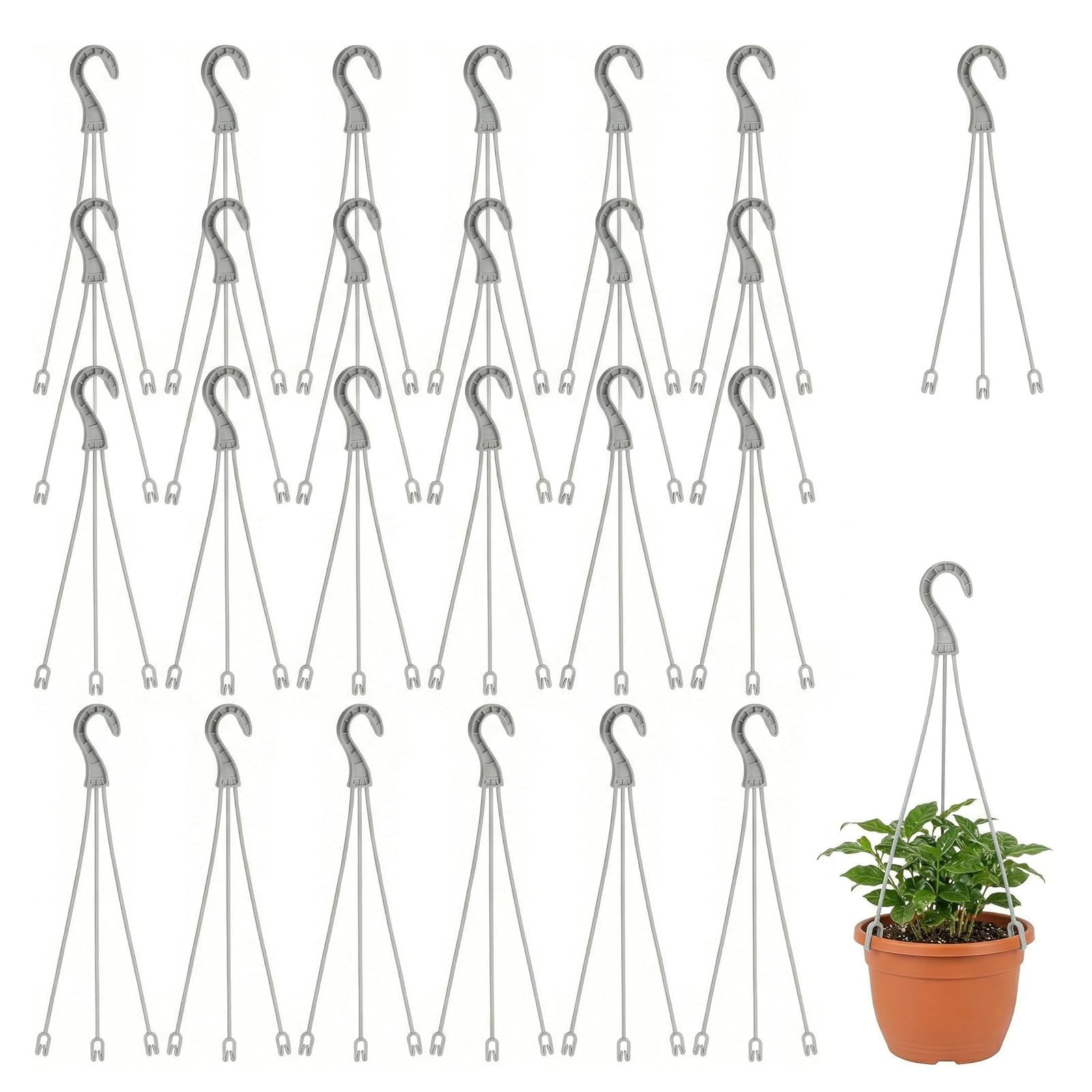 DOITOOL Lot de 30 crochets en plastique à suspendre pour pot de fleurs avec crochet pour mangeoires à oiseaux, tableaux noirs, panneaux d'affichage, jardinières, lanternes