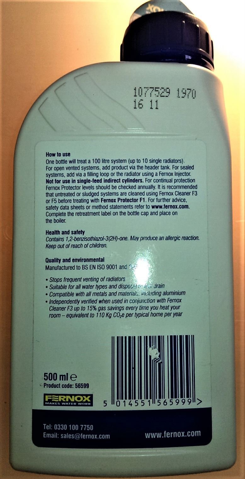 Fernox F1 Protector - 500ml Bottle - Mr Central Heating