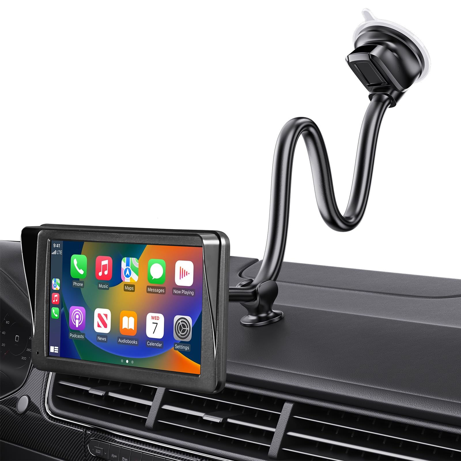 1Zero 14-Inch Long Arm Windshield CarPlay Mount for 7-11 Inch Screens & GPS