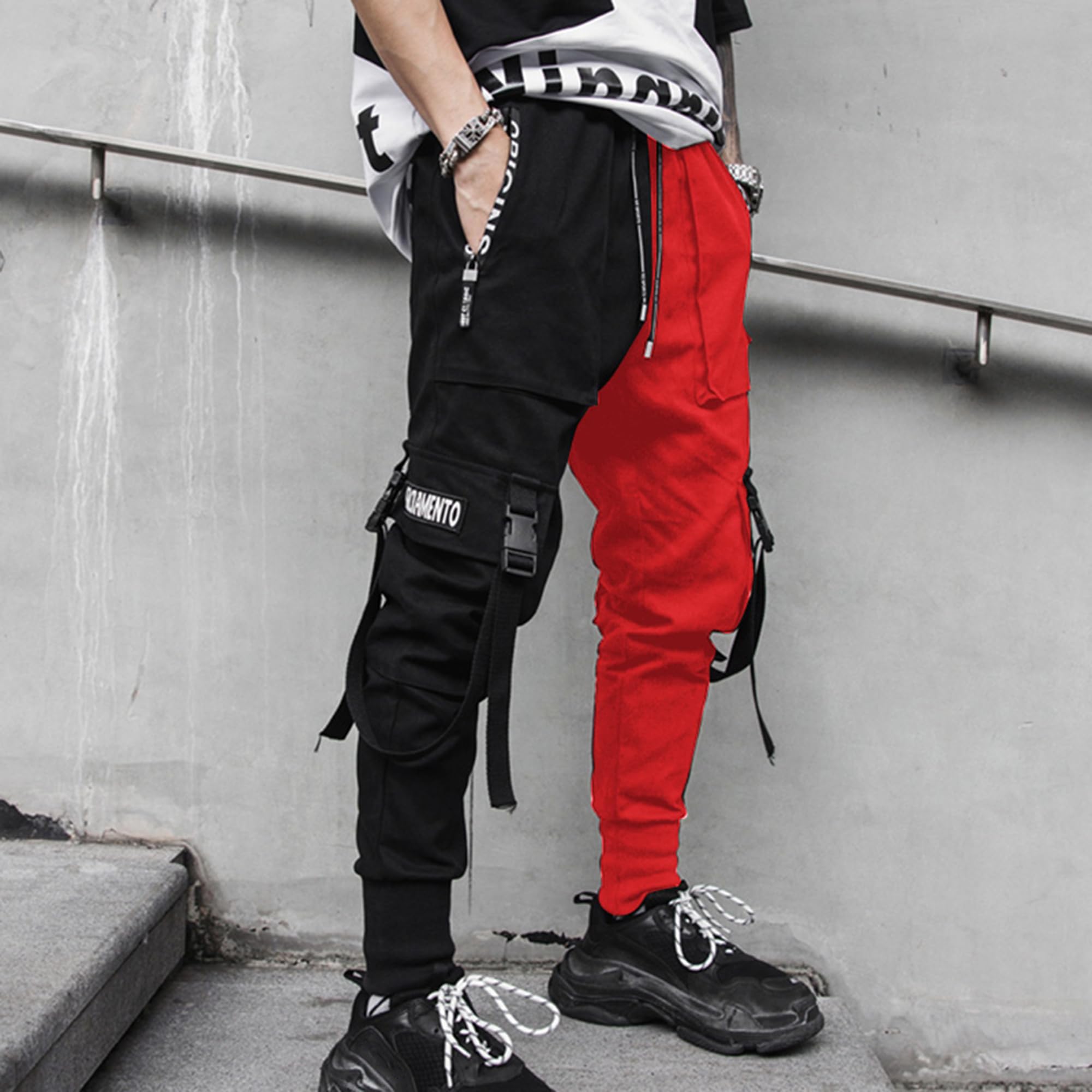 XYXIONGMAO Pantalones deportivos para hombre, estilo hip hop, estilo harén, ropa de calle, tácticos