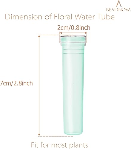 Miniatura 2 de BEADNOVA Tubos de agua florales de 2.8 pulgadas, tubos de agua de plástico para frascos de flores florales con tapas para decoración de arreglos