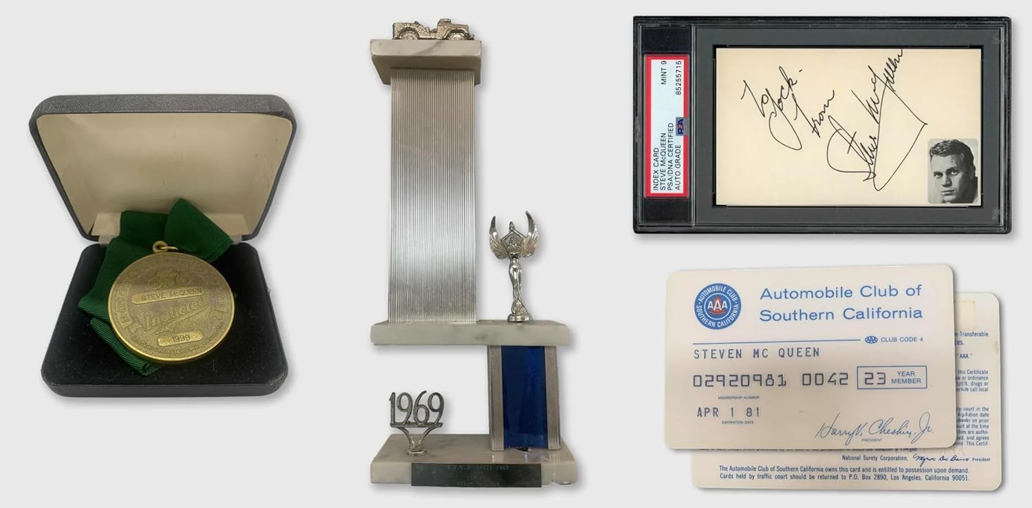 2025 Steve McQueen Keepsake Premiere Edition: 1 Encased Relic and a 5 Card Pack, Featuring Authentic Movie Props, Cut Signatures, Gem Relics