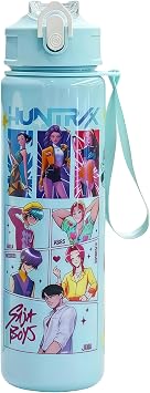 K. Pop D.e.mon Hunters Officially Licensed Huntrix Water Bottle for Girls, 25oz Leak Proof with Straw Lid, Gifts for Girls Green