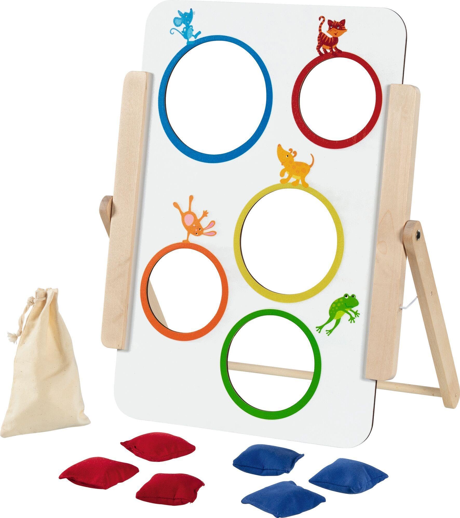 GOKI Zielwurfspiel – Beidseitig bespielbar, Holz, inkl. Wurfsäckchen