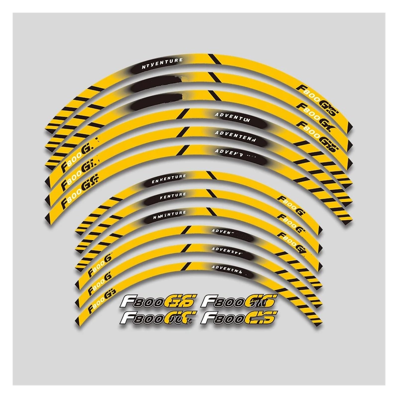 21 17 Motorrad Räder Aufkleber Felge Reflektierende Für F800GS Für F800 Für F 800GS Zubehör Decals Band Set(A1-Yellow)
