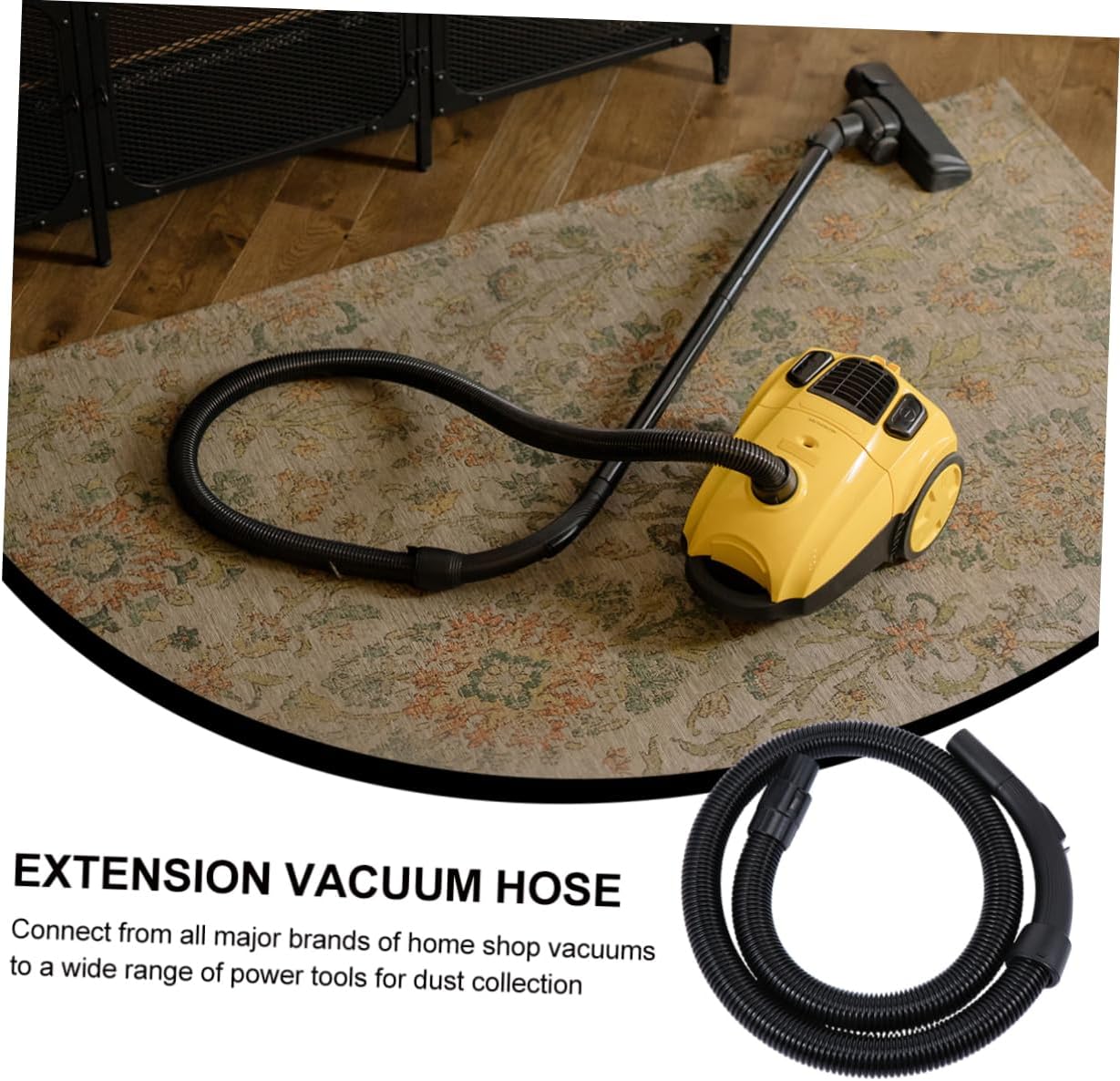 Vacuum Cleaner Hose Accessory 72.83 Inch Flexible Power Tool Dust Collection Hose Compatible with Orbital Sanders Palm Sanders and Shop Vacuums for Efficient Workshop Cleanup