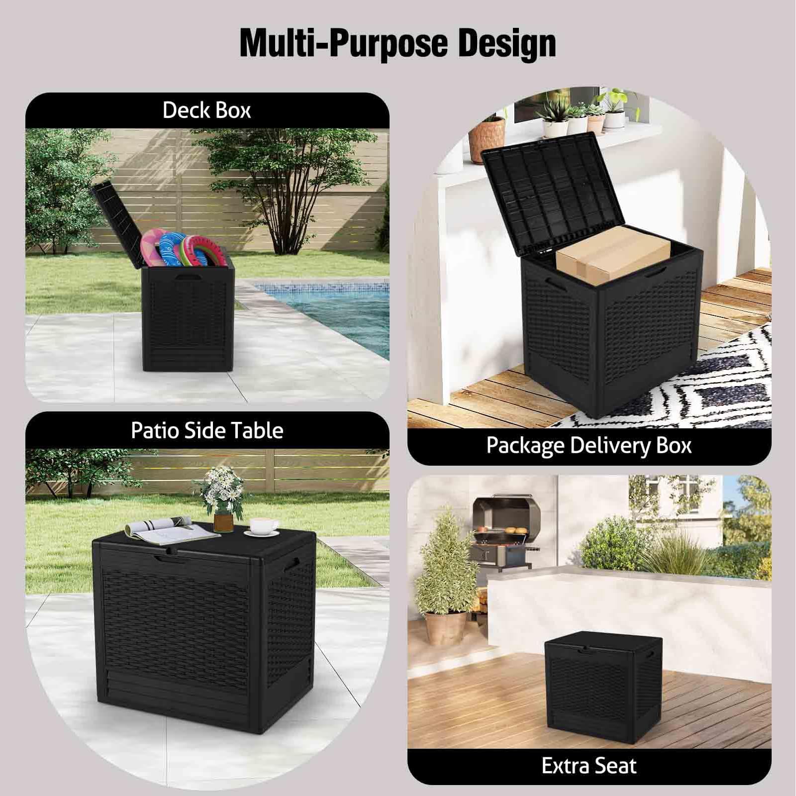 Aufbewahrungsbox Mit Deckel Gartenbox Wasserdicht AbschließBare Box Aufbewahrungsbox Garten Gartenbox Wetterfest Outdoor Black