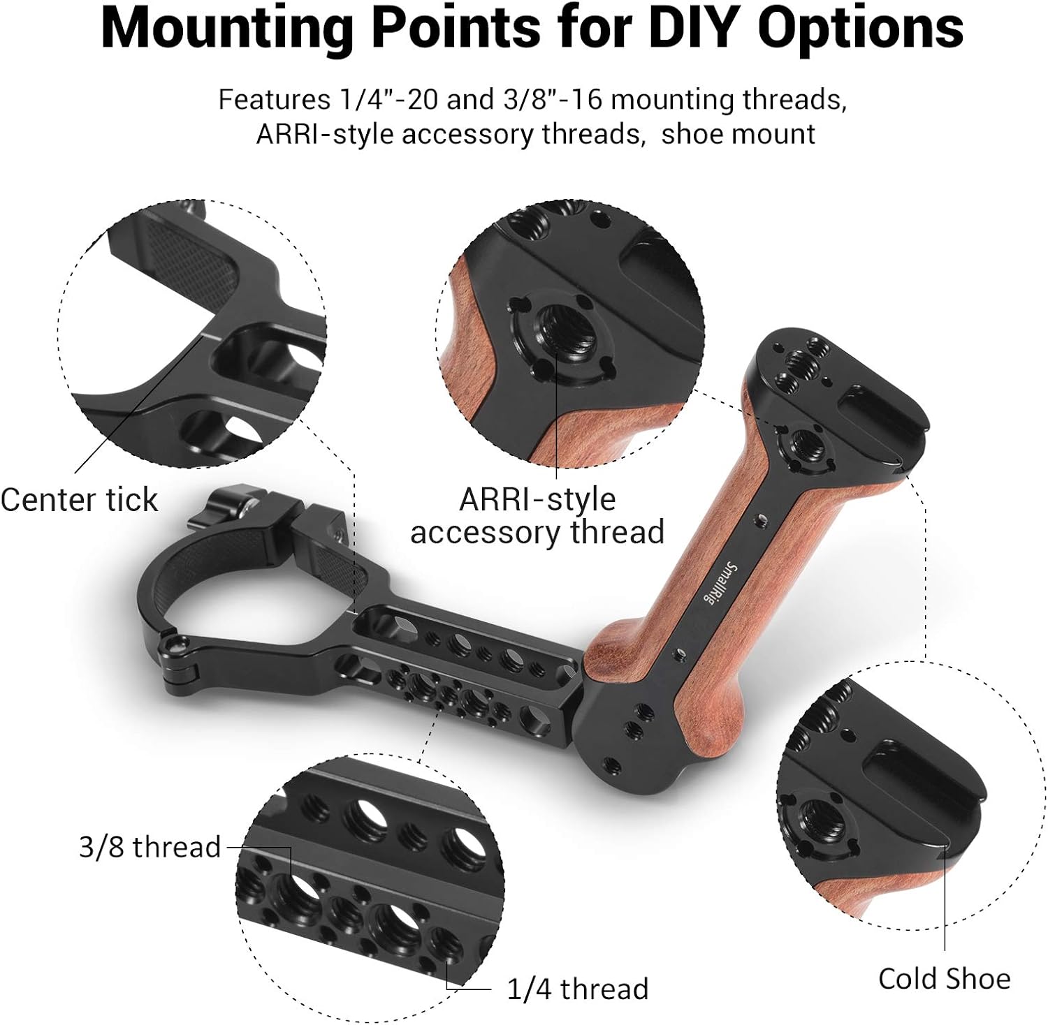 Crаzу Dеаlѕ SMALLRIG Adjustable Wooden Handle Hand Grip for DJI Ronin SC Gimbal – BSS2413