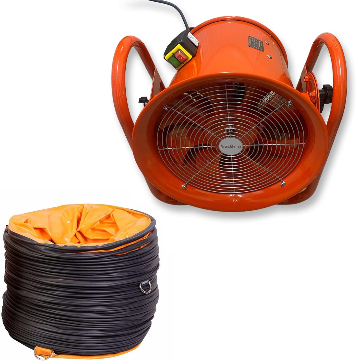 POWERSTAR ELECTRICALS Portable Axial Ventilation Commercial Fume Extractor Blower Fan comes with Free PVC Flexible Duct Hose 5m long & one year Guarantee (20" Inches Fan with Duct)