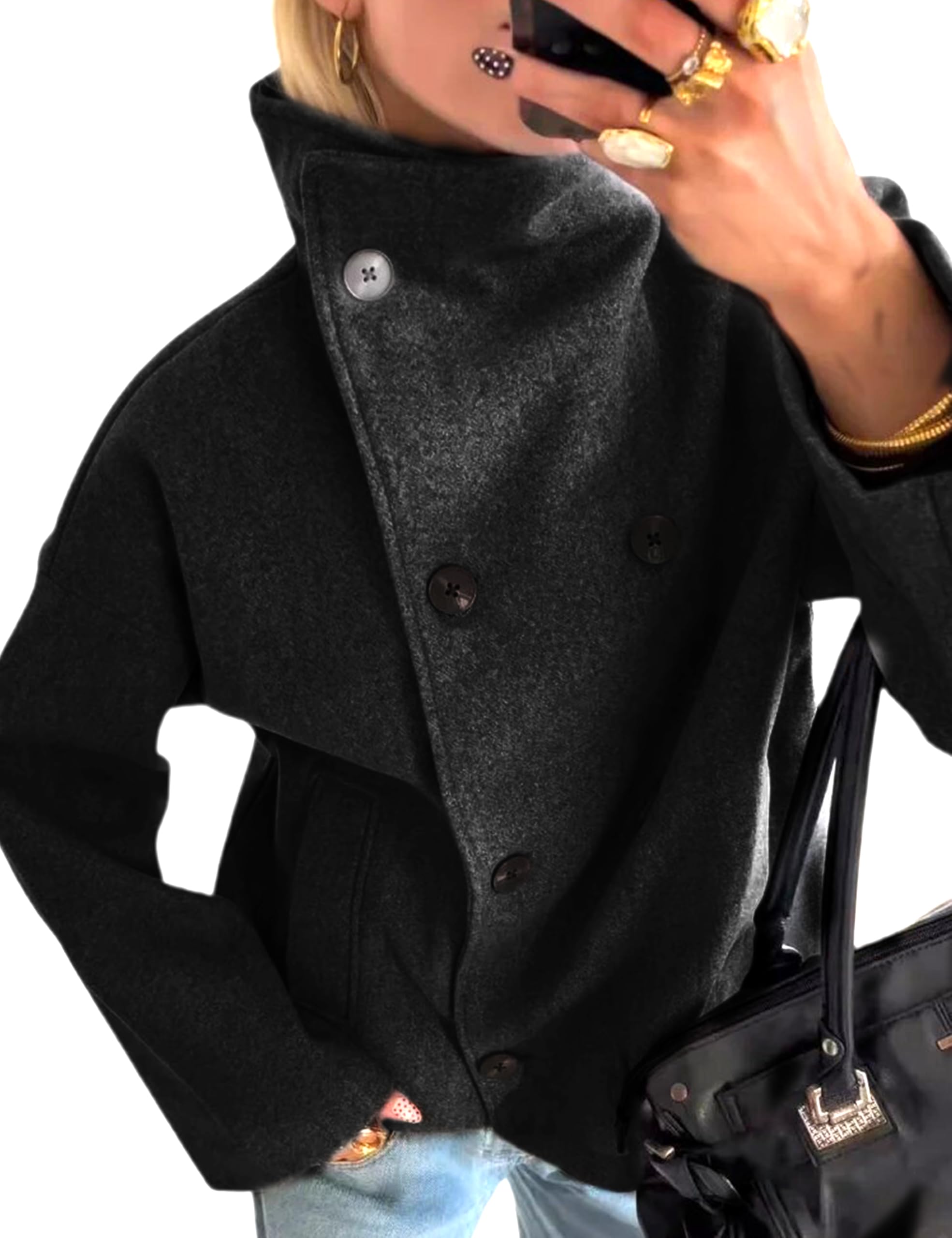 Women's Short Wool-Blend Peacoat
