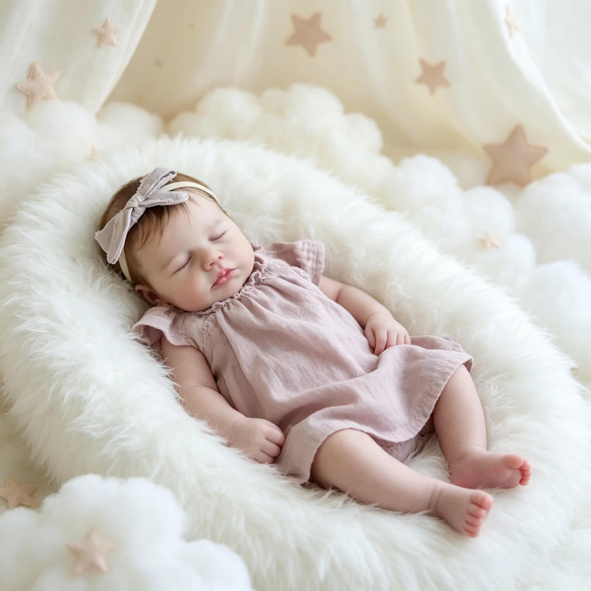 Reborn Bambola Neonata Realistica 20 Pollici Bambole Reborn Bambina 50cm Addormentata Occhi Chiusi Silicone Vinyl Corpo Cotone Giocattolo Regalo Per Bambini A Partire Da 3 Anni