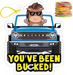 You've Been Bucked | Buck Buck Bronco | Buck Yeah Bronco Tags | Buck Bronco Tag Attach to Plastic Bronco Horse Figurine | 2.7x3.5 inch Size | 35 Pack