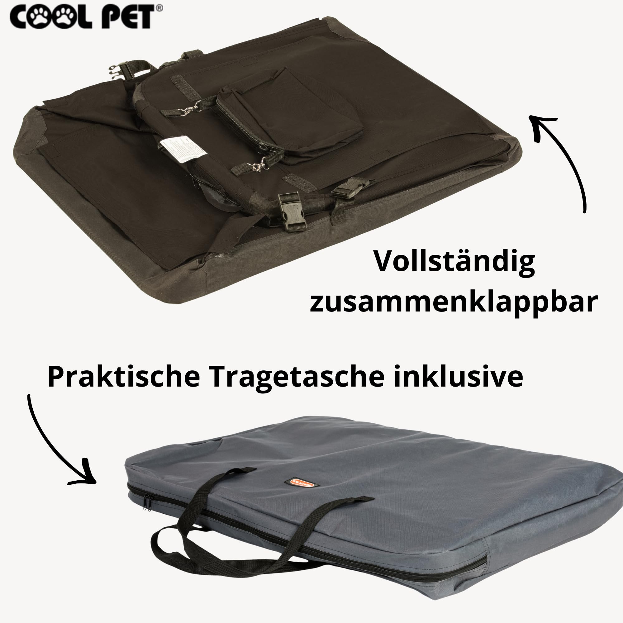 MaxiBox 140 * 90 * 110cm, Transportbox, COOL PET, Hundebox, Hundehütte, Hundekiste, Box für Hund (schwarz)