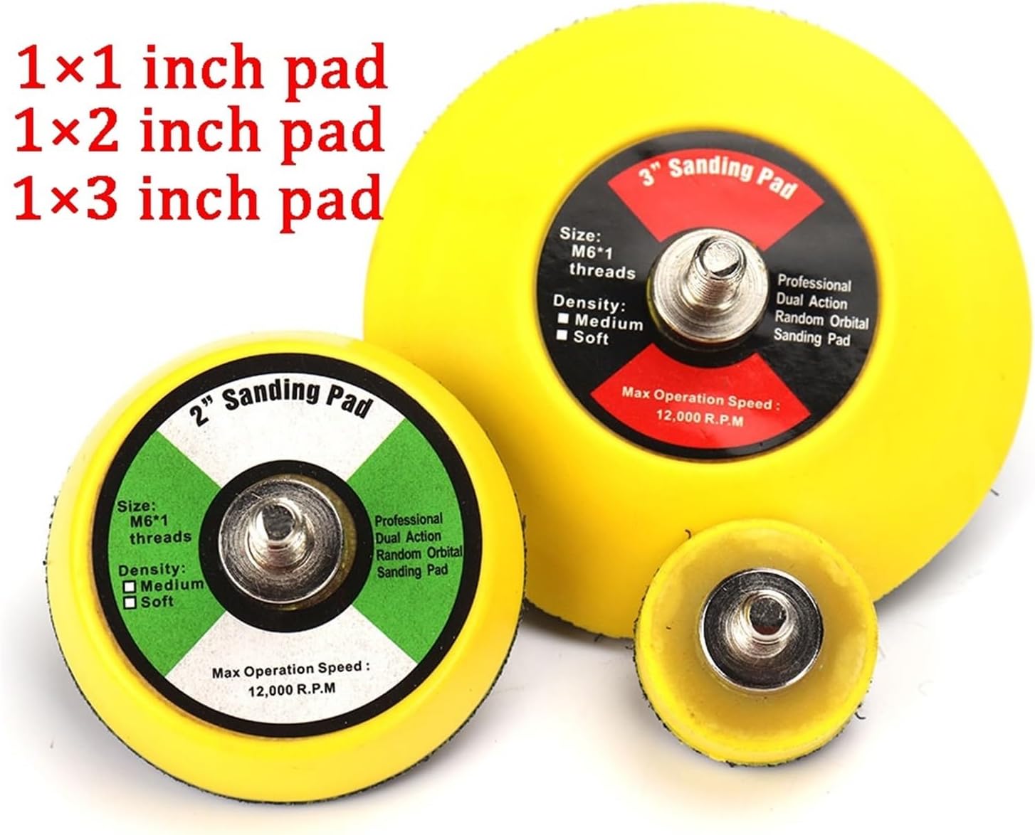 Buffing Wheel 25/50/75mm Back-up Sanding Pad 6mm Shank Hook and Loop Sanding Discs M6 Thread for Polishing Grinding Abrasive Power Tools(Set 1)