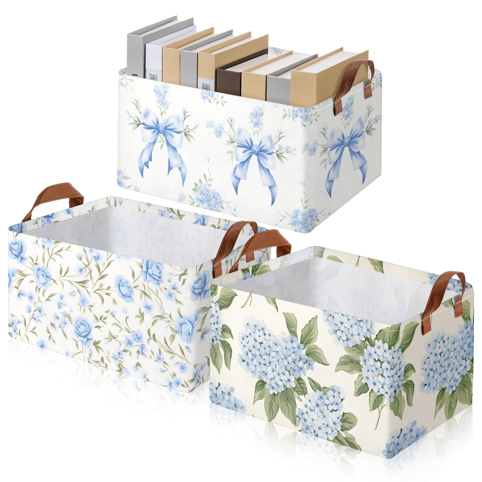 Panier de rangement pliable gain de place Boao 3 bacs en toile