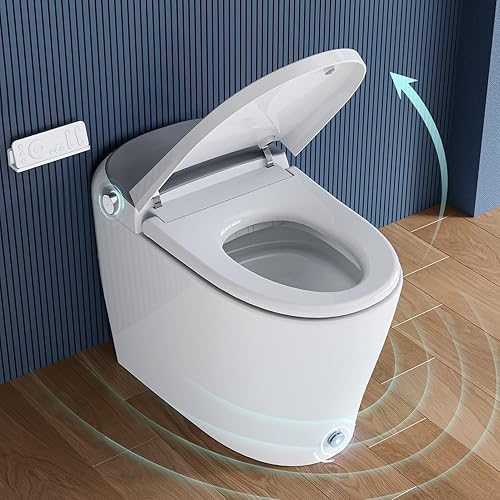 Miniatura 8 de Inodoro inteligente de lujo con tapa de apertura y cierre automático, asiento de inodoro calentado, agua caliente instantánea y secadora, inodoro