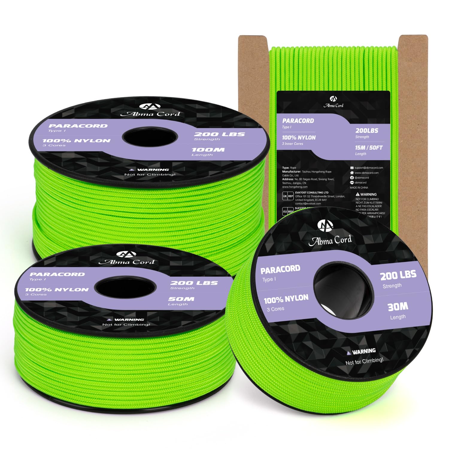 Corda Paracord 275 Abma - 30 Metri, 2.4 Mm, Resistenza 125 Kg, Per Sopravvivenza E Outdoor