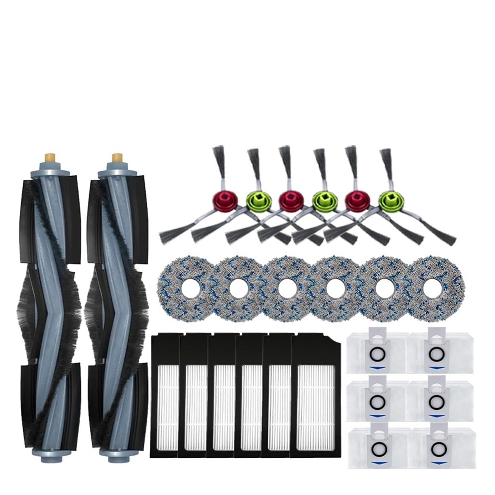 Kompatybilny z Ecovacs Deebot X1/ T10 OMNI/TURBO Akcesoria Części do robota odkurzającego Mop Worek na kurz Filtr Hepa Główna szczotka boczna Pojemnik na kurz(Light Grey)