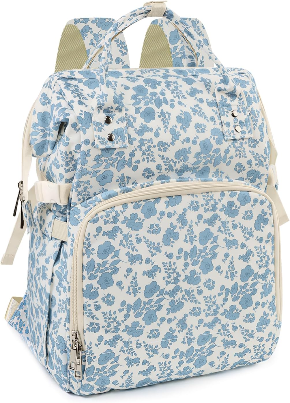 rain bunny Diaper Bag Backpack, Baby Diaper Backpack for Mom, Large Capacity Travel Nappy Bag for Boys Girls with Stroller Straps (Blue)