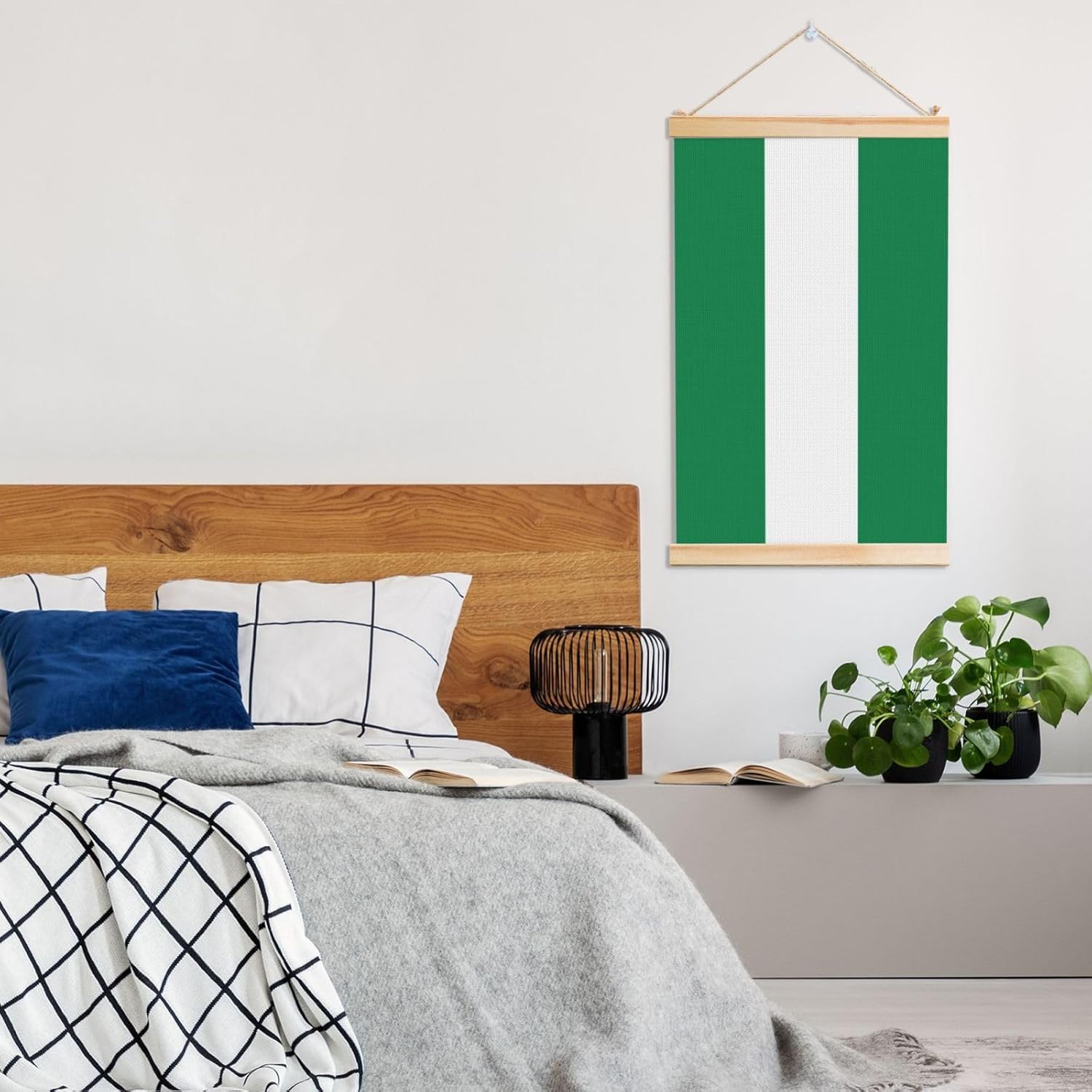 Flag Of Nigeria Print Poster Hanger,Hanging Poster, Poster Frame,Wood Poster Hanger, For Wall Hanging