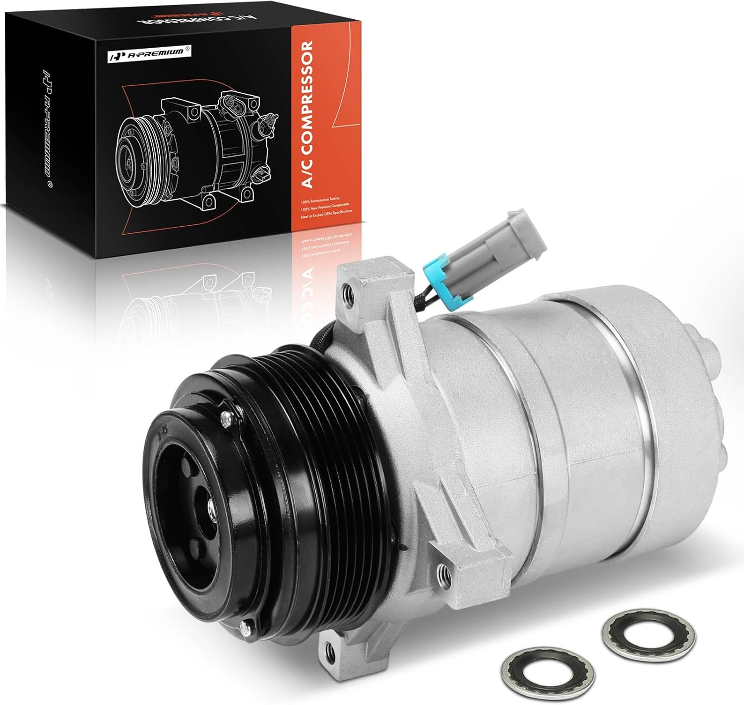 A-Premium A/C Compressor with Clutch Compatible with Select Chevrolet, GMC, Cadillac & Commercial Chassis Models