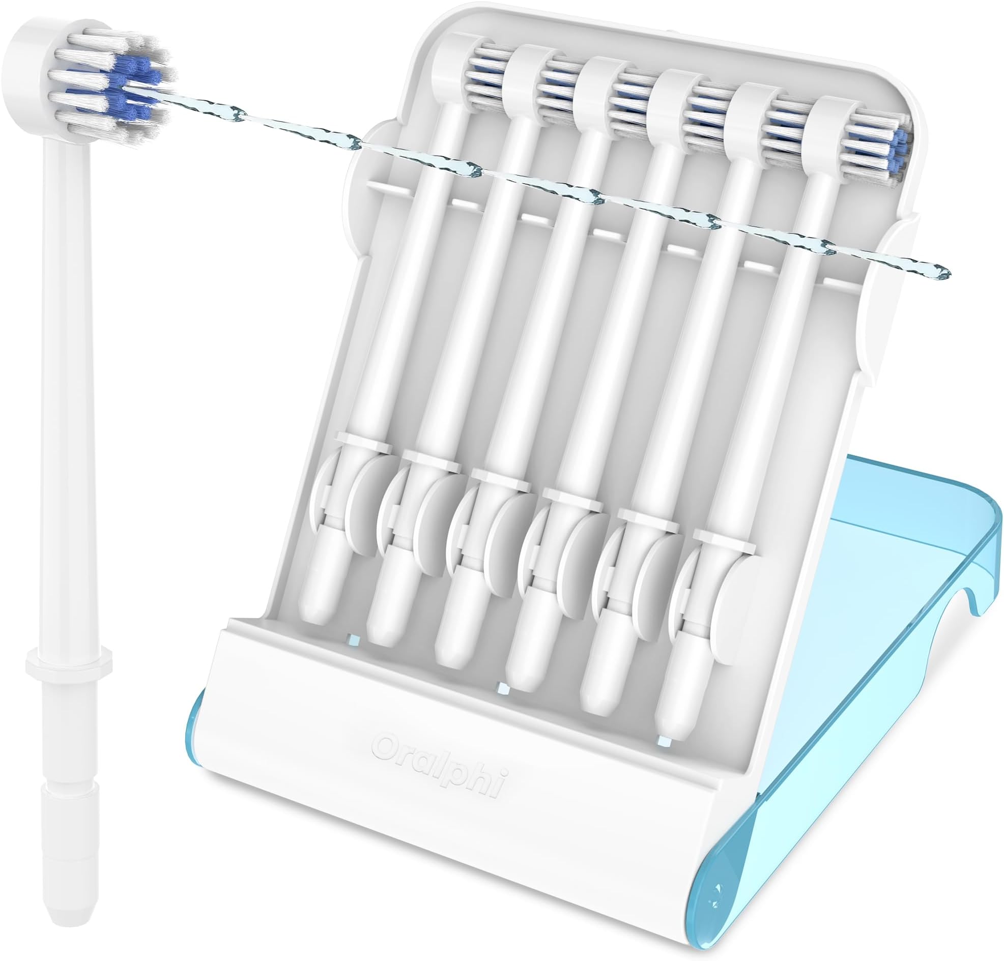 Replacement Tips for Waterpik Water Flosser (6 Brush Head Tips & Storage Case Bundle)