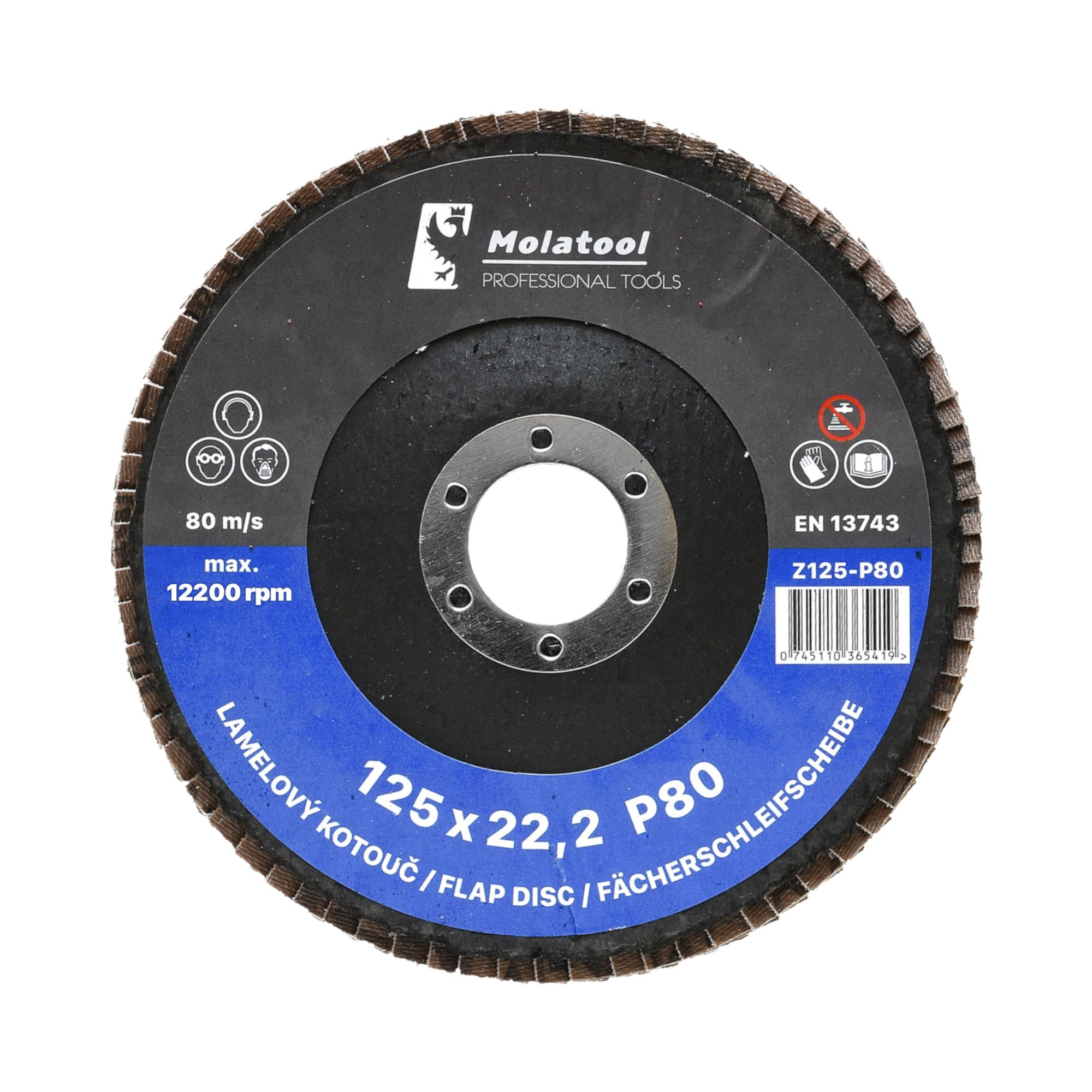 Molatool Lot De 25 Disques Abrasifs Fibre Zirconium 125mm Grain P80 - Pour Meuleuse D'Angle