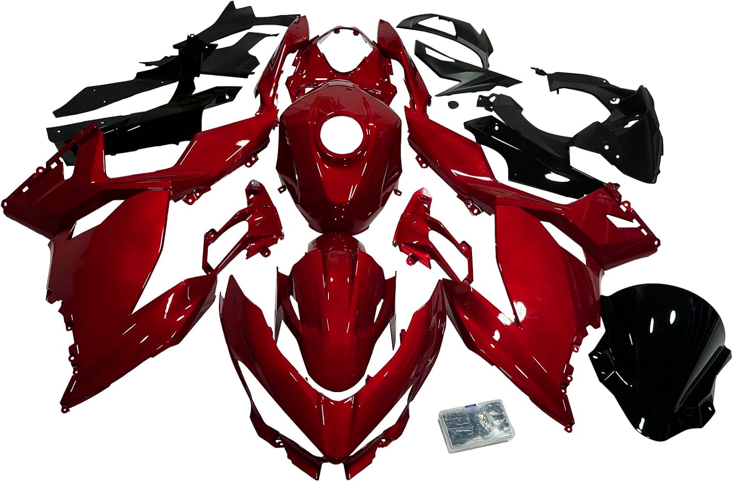 Candy Red Black Motorcycle Bodywork Fairing Kit with Tank Cover Fit For Kawasaki Ninja 400 2018 2019 2020 2021 2022 2023 EX400