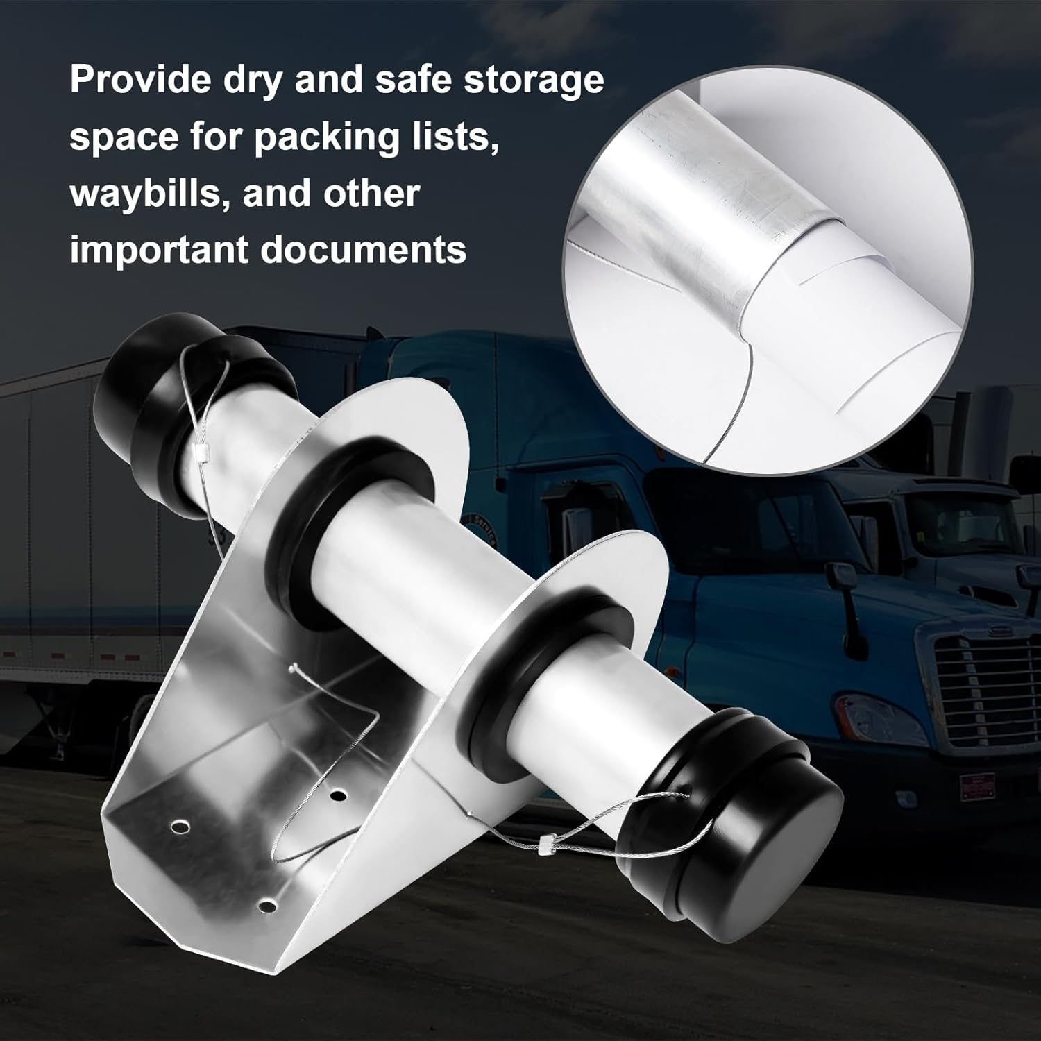 Trailer Document Holder Waterproof Registration Card Box with End Caps for Truck Trailers Body Auto Vehicle Tractor Insurance Aluminum 1-5/8" x 9-7/16" Tube Style (16 Pack)