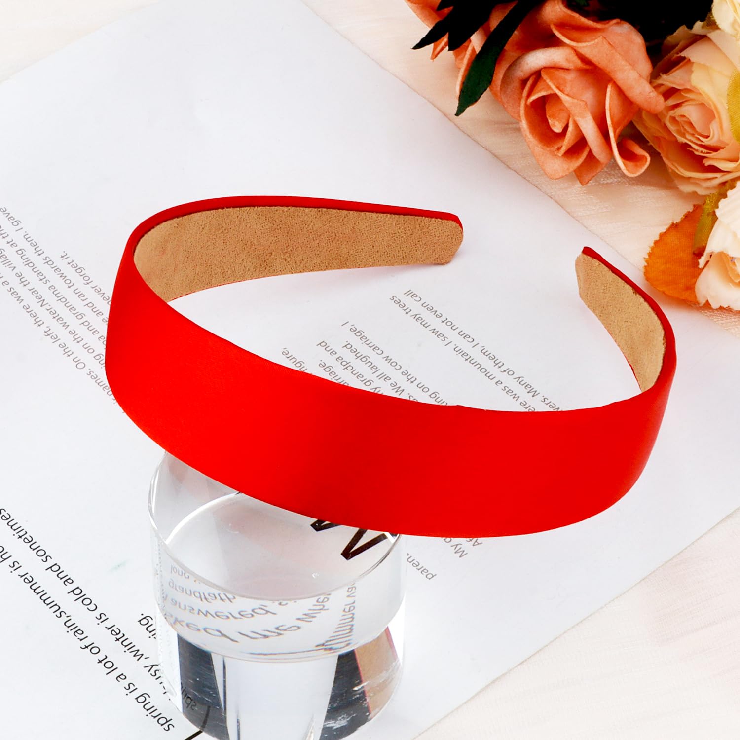 Amazon.com : Atoden Satin Red Headbands for Women 1.18 Inch  display picture 1