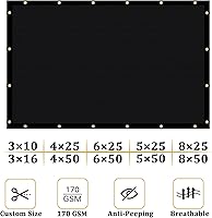 Vista 3 de Shade&Beyond Sreen - Pantalla de privacidad negra de 3 x 9 pies, 90% de visibilidad, panel de valla de malla de esgrima de 170 GSM, para pared