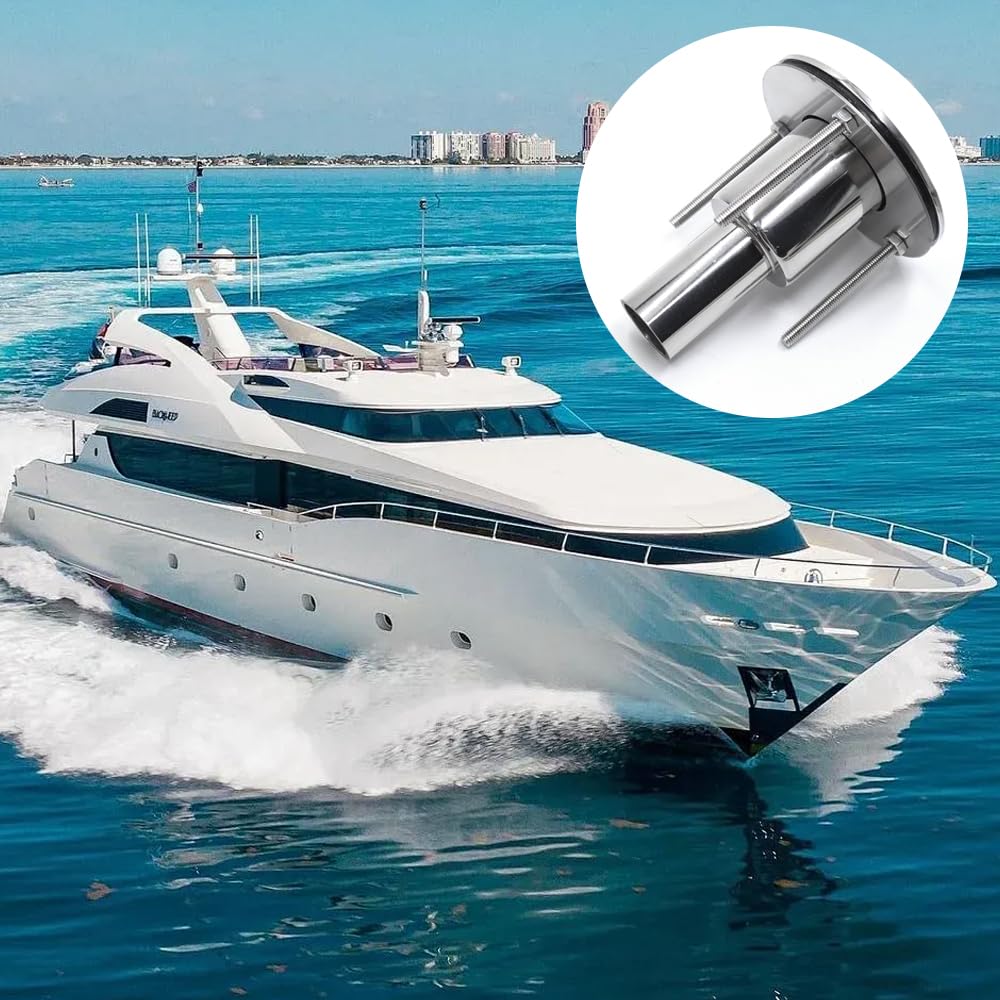 Passante Scafo Pelle di Scarico-24mm Pelle di Scarico Passante per Scafo Dritto in Acciaio Inossidabile per Marine Marine Auto Camion
