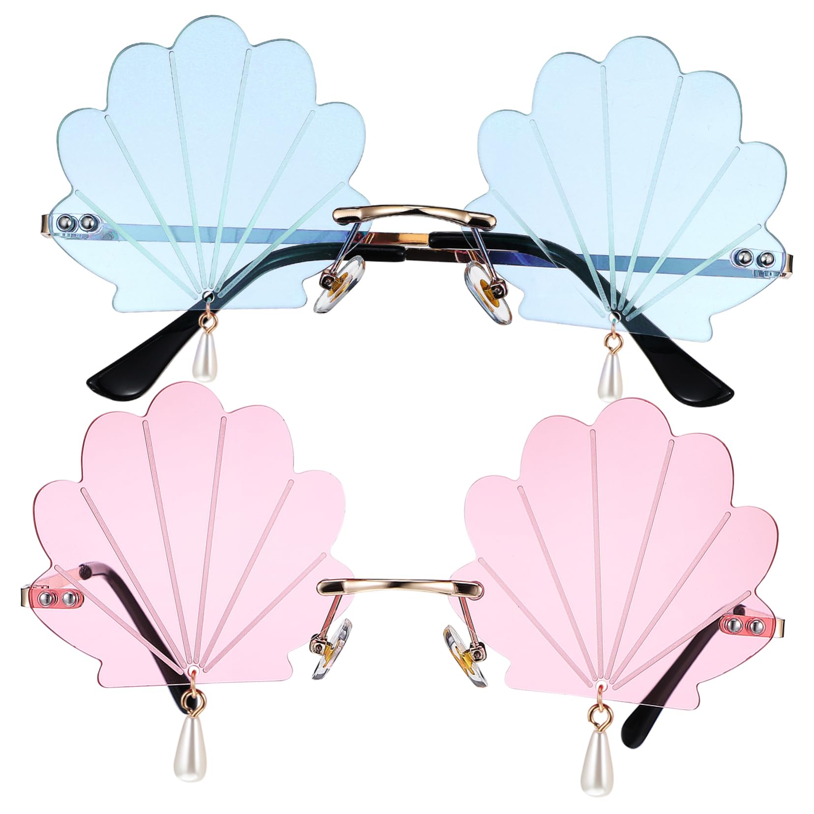 Sosoport 10 Stk Muschel- -Brille fasching women sunglasses party glasses Rave-Brille rahmenlose Brille Europäisch und amerikanisch Hülse Gläser Kind Requisiten