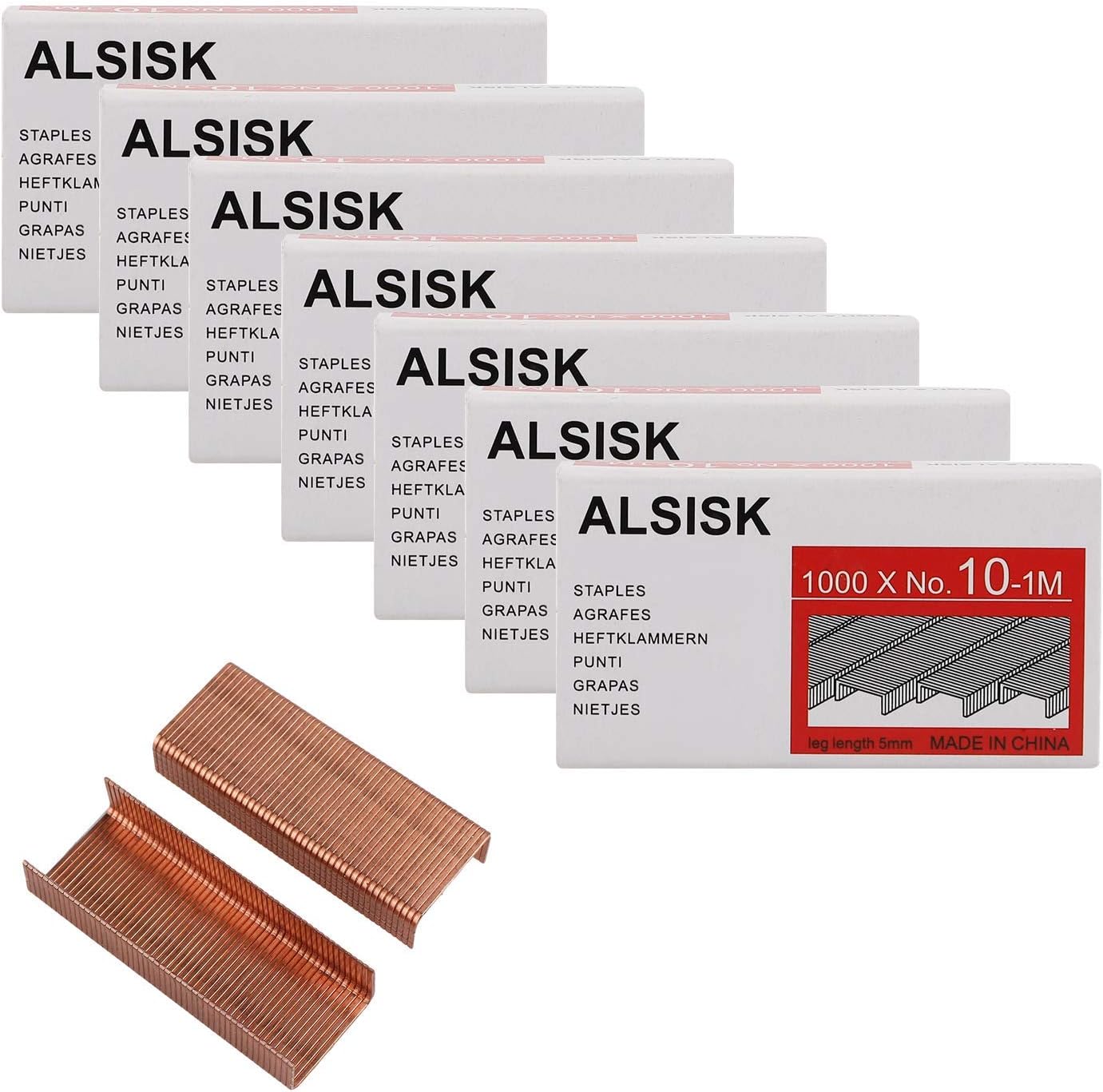 Alsisk Pack of 7000PCS Rose Gold No.10 Mini Staples(Smaller Than Standard Staples)