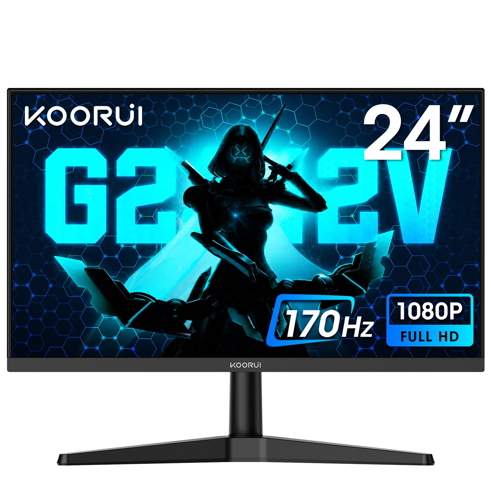 KOORUI 24 Inch Gaming Monitor, 170Hz, Full-HD 1080P, VA