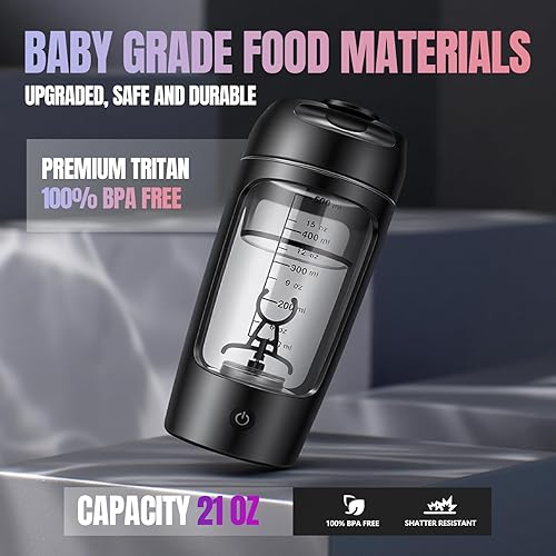 Miniatura 2 de Botella mezcladora eléctrica de proteínas, taza mezcladora de 21 oz para batidos de proteínas y polvos