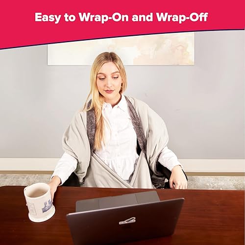 Miniatura 7 de La manta original para silla de oficina de SnuggleBack acogedora y cómoda funda para silla de escritorio de oficina se fija para un calor cómodo y