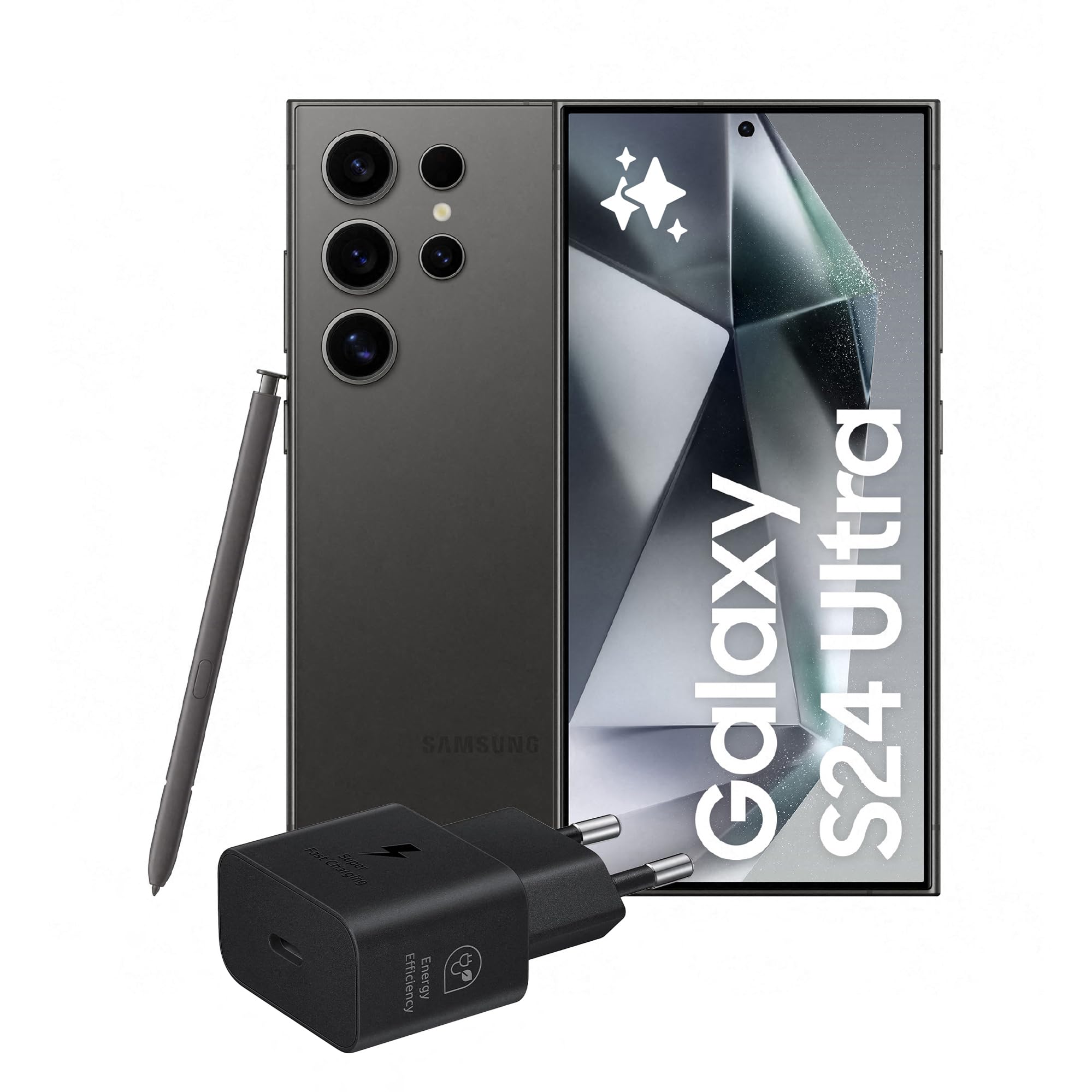 Samsung Galaxy S24 Ultra Smartphone AI, Caricatore incluso, Display 6.8'' QHD+ Dynamic AMOLED 2X, Fotocamera 200MP, RAM 12GB, 256GB, 5.000 mAh, Titanium Black [Versione italiana]
