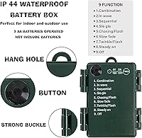 Vista 4 de TW SHINE - Luces de Navidad operadas con batería, paquete de 2, total 100 LED, 32 pies, luces de cadena operadas con batería con 8 modos, luces