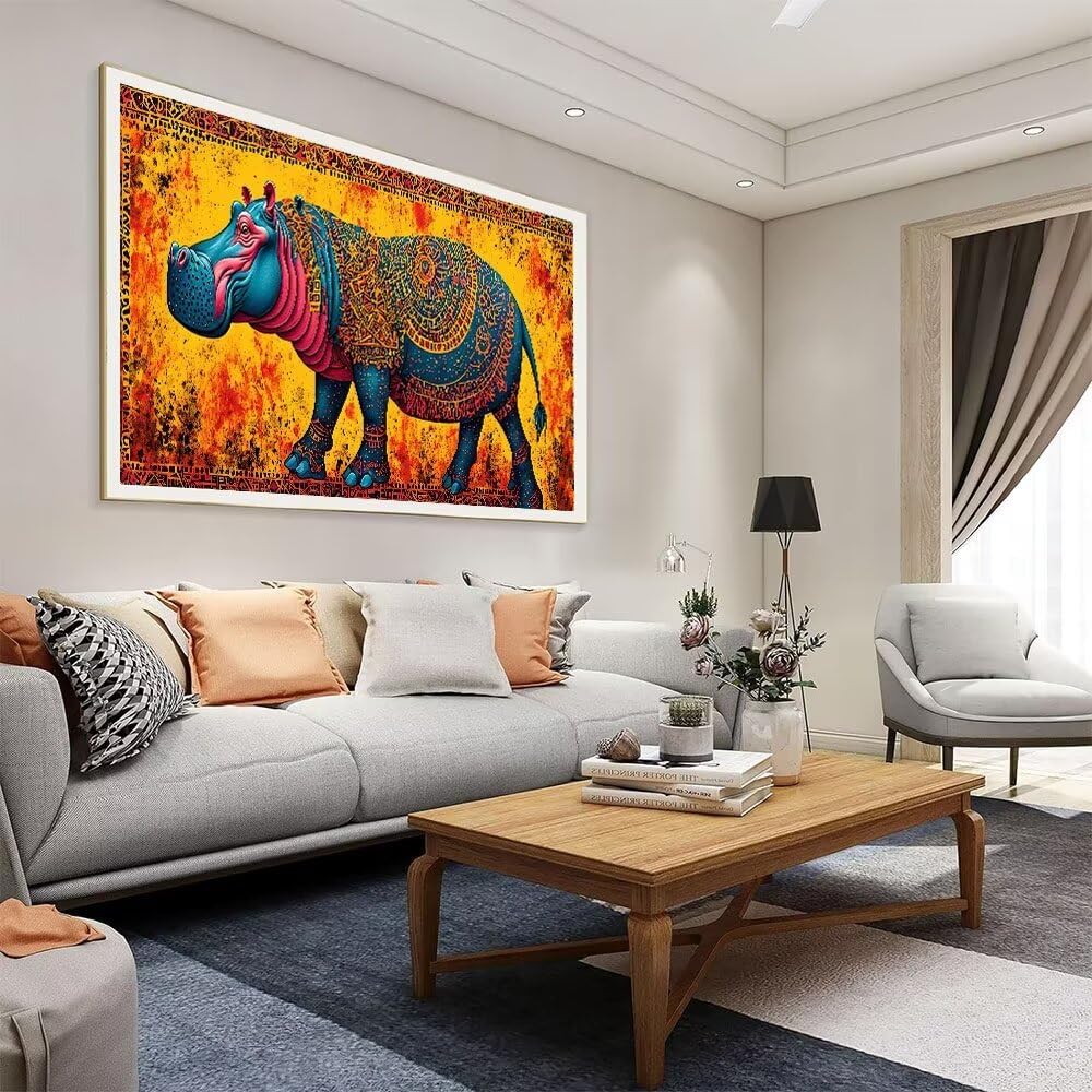 5D DIY Diamond Painting Kit Completo, Ipopotama Diamantini Strass Ricamo a Punto per Adulti Bambini Decorazione Casa, Kit per Pittura Diamante Mosaico Fai Da Te, per Decorazioni Casa 60x150cm S-167